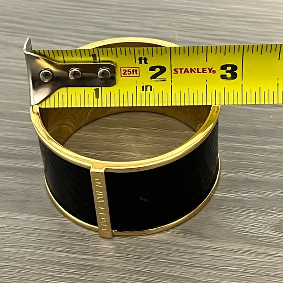 Vince Camuto Gold and Faux Leather Snake Skin Bangle Bracelet - Picture 6 of 7